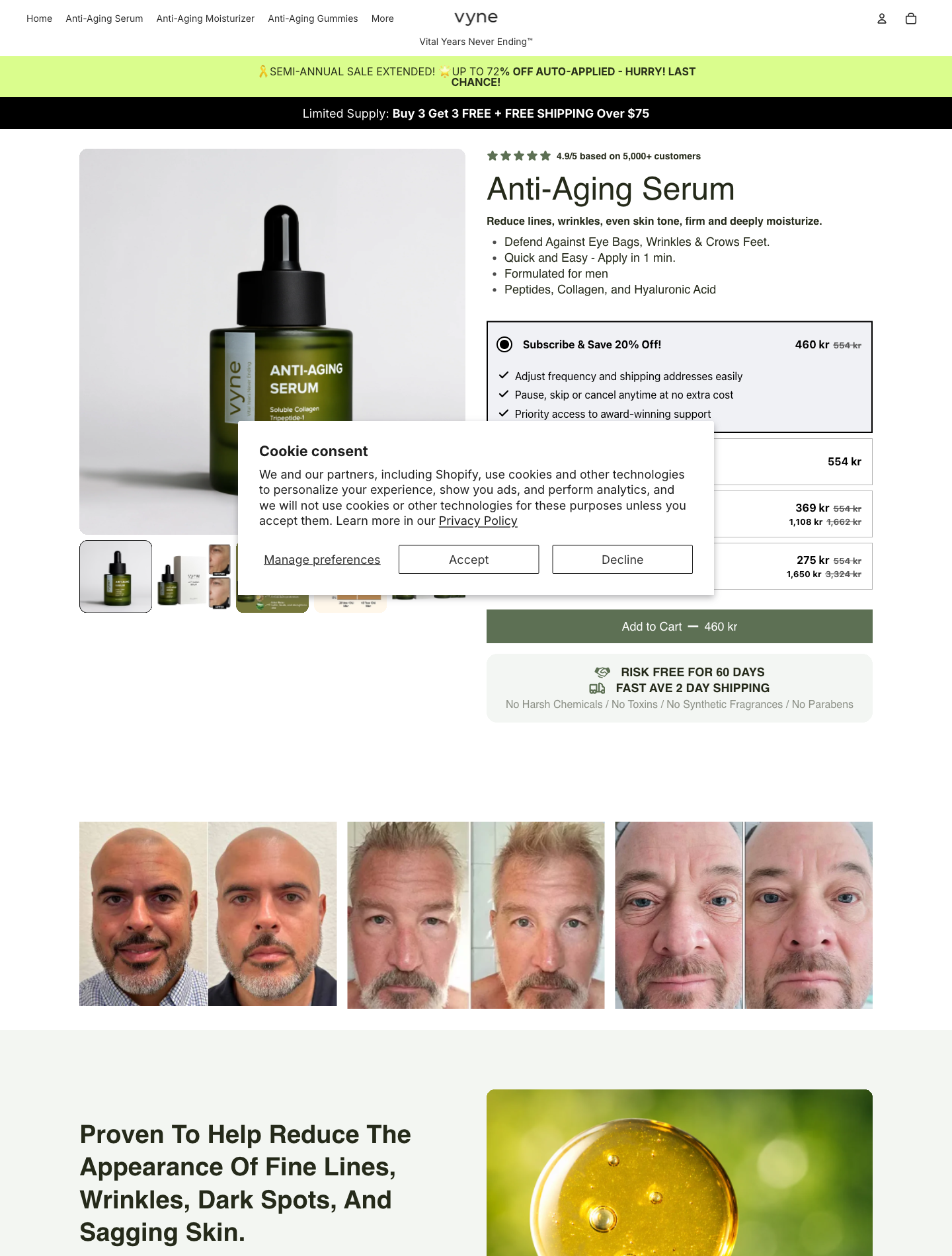 Vynelab PDP above the fold (clean re-capture, 2026-04-24)