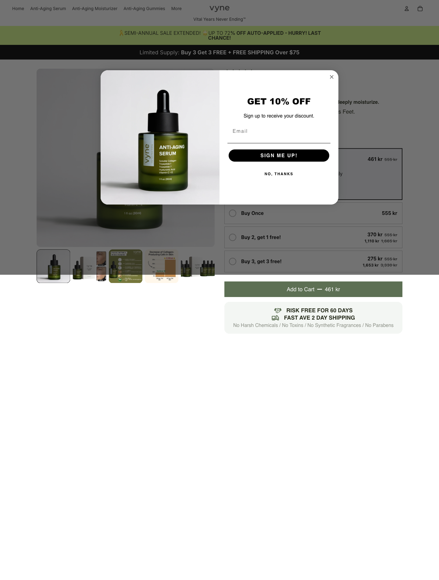 Vynelab PDP above the fold